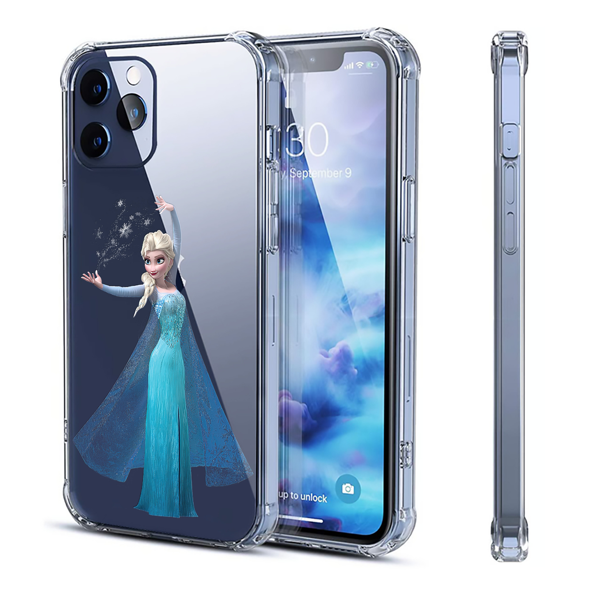 （画像用） アナと雪の女王 アンナ エルサ Frozen Anna Elsa 【iPhone 12シリーズ対応】透明スマホケース（クリアソフトケース）